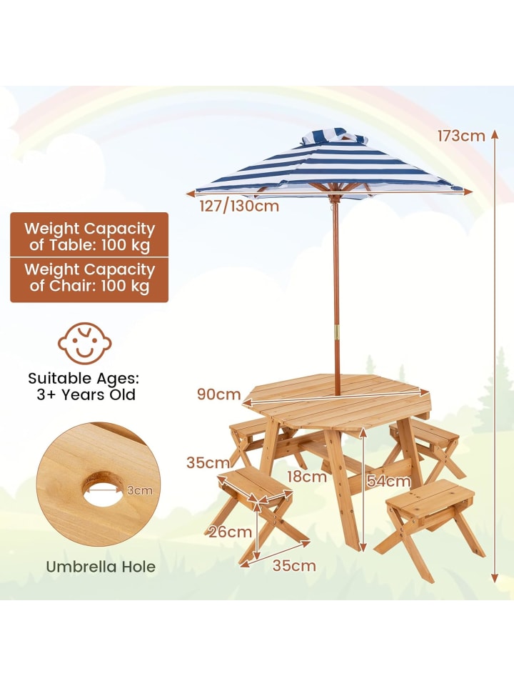 COSTWAY Kindersitzgruppe Outdoor ab 3 Jahren in Beige günstig kaufen onesize