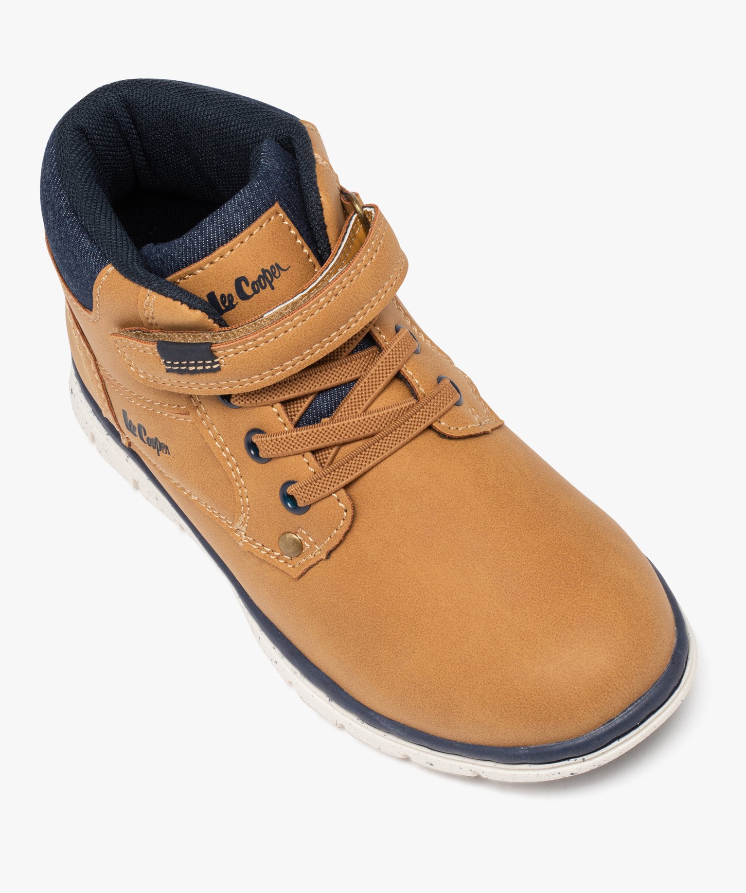 Boots Garçon unies à col denim et à scratch - Lee Cooper camel | GEMO