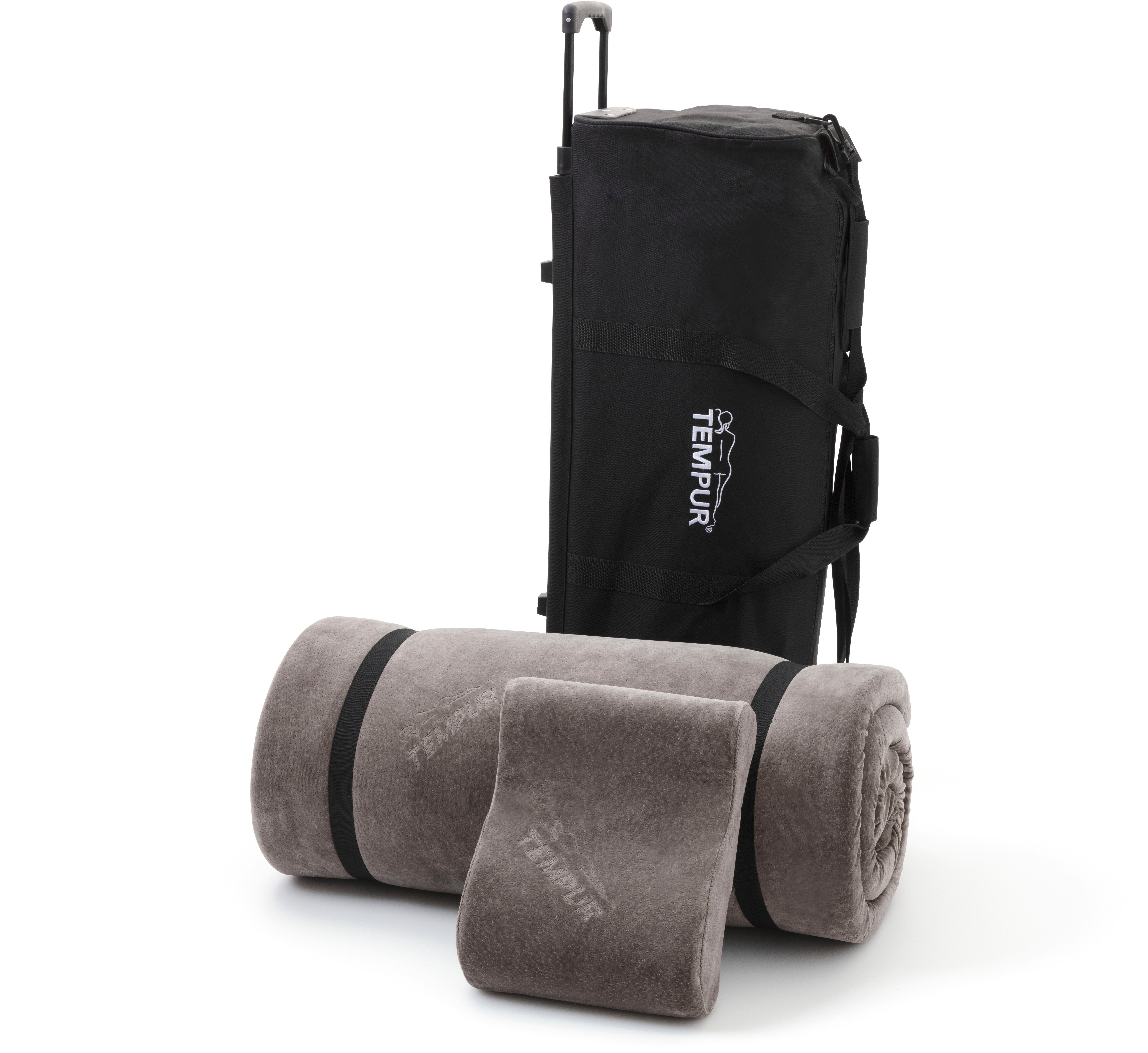 Kopfkissen + Topper, TEMPUR® Reiseset, Tempur, Bezug: 75% Baumwolle, 25% Polyester, tragbare Schlafsystem für unterwegs