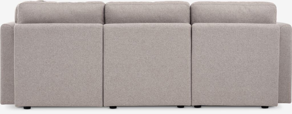 OKSBY sofamodul. OKSBY sofasentermodul med sengetøybeholder, sandfarget stoff.