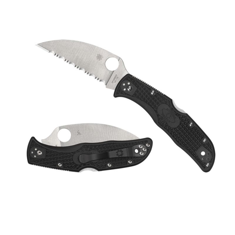 Spyderco Endela FRN Black Wharncliffe Serrated C243FSWCBK