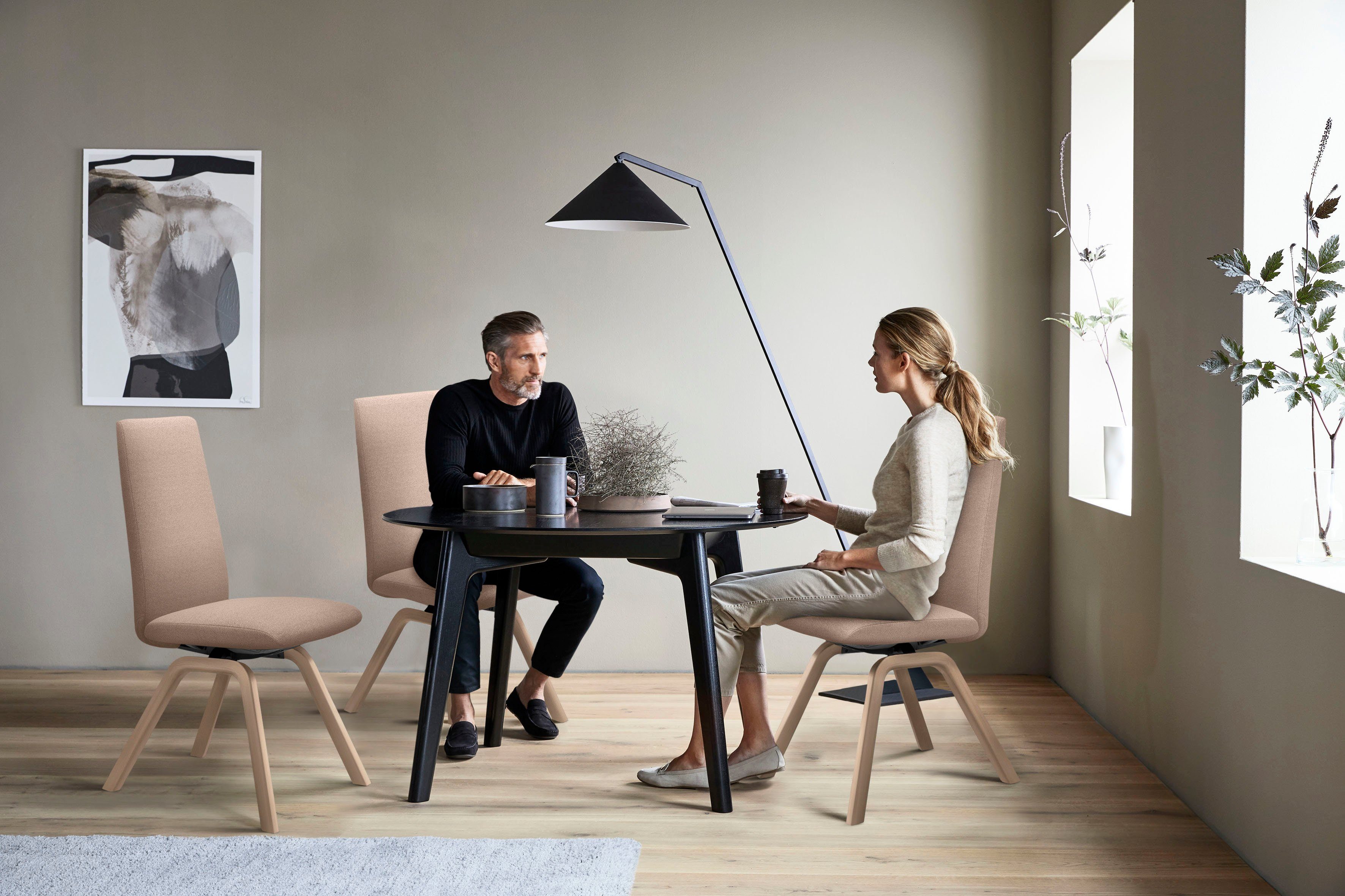 Stressless® Polsterstuhl Laurel, High Back, Größe M, mit schräggestellten Beinen in Eiche gekalkt