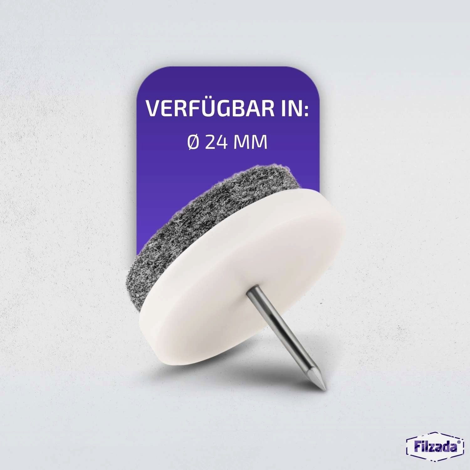 Filzada Filzgleiter 40x Filzgleiter Nagel Ø20mm Filz Möbelgleiter zum Nageln Stuhlgleiter