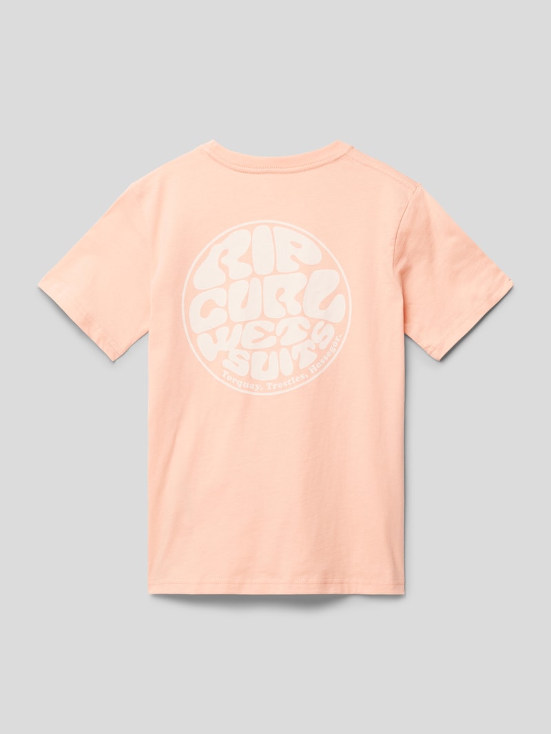T-Shirt mit Rundhalsausschnitt Modell 'Wetsuit Icon' in apricot