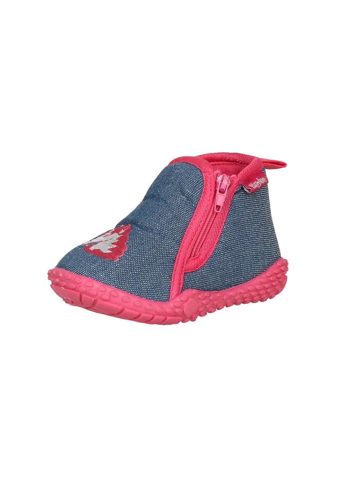 Playshoes Hausschuh Einhorn in Jeansblau günstig kaufen