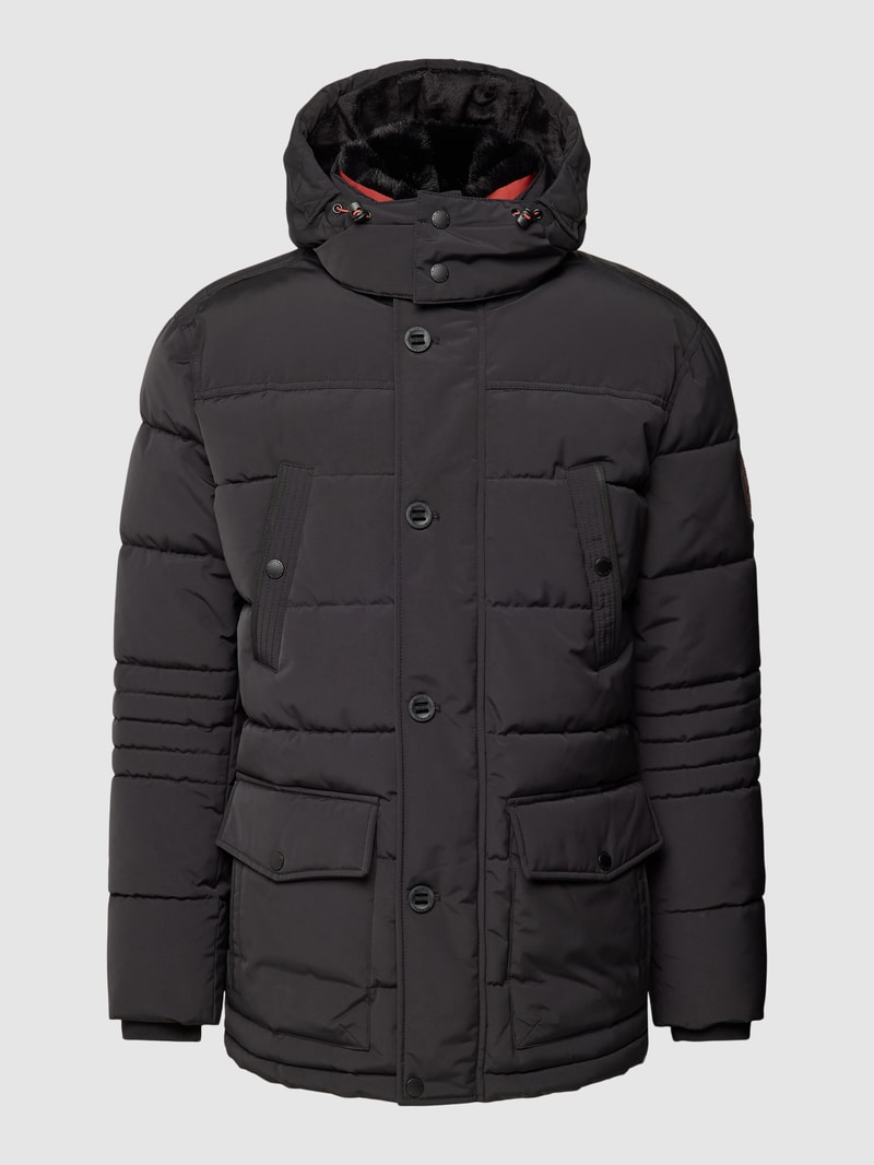 Jacke mit Druckknopfleiste Modell 'CLARK' in schwarz