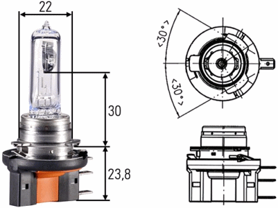 Glühlampe H15 12V 55/15W, 1 Stück - ATU