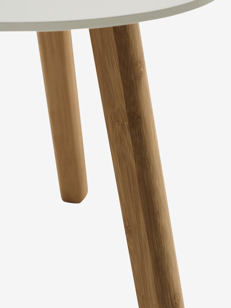 Stolik narożny TAPS 40x40 biały/bambus