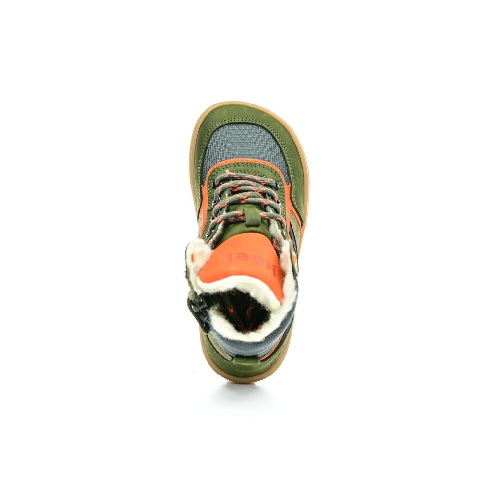 Koel4kids Danish Nappa Wool Khaki Winterbarfußschuhe