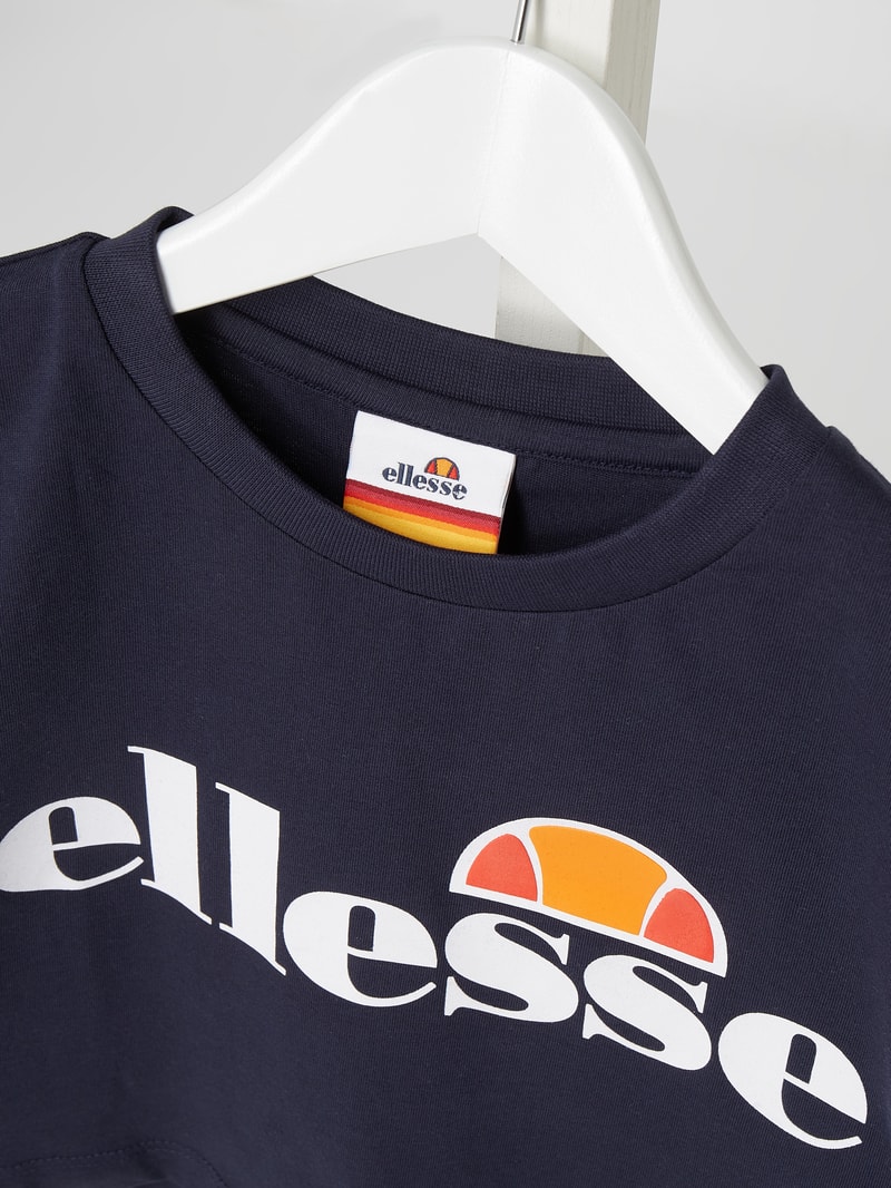 Boxy Fit T-Shirt mit Logo-Print Modell 'Nicky' in marineblau