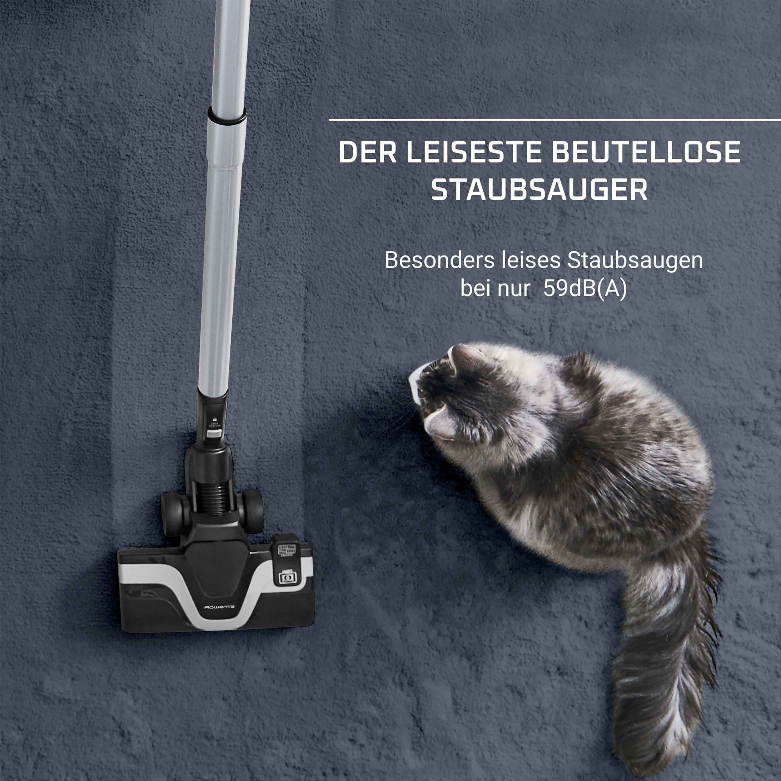 Rowenta Bodenstaubsauger RO7935 Silence Force Cyclonic Parkett, 500 W, beutellos, mit nur 59 dB(A), 12 m Aktionsradius, Staubbehältervolumen 2,5 Liter