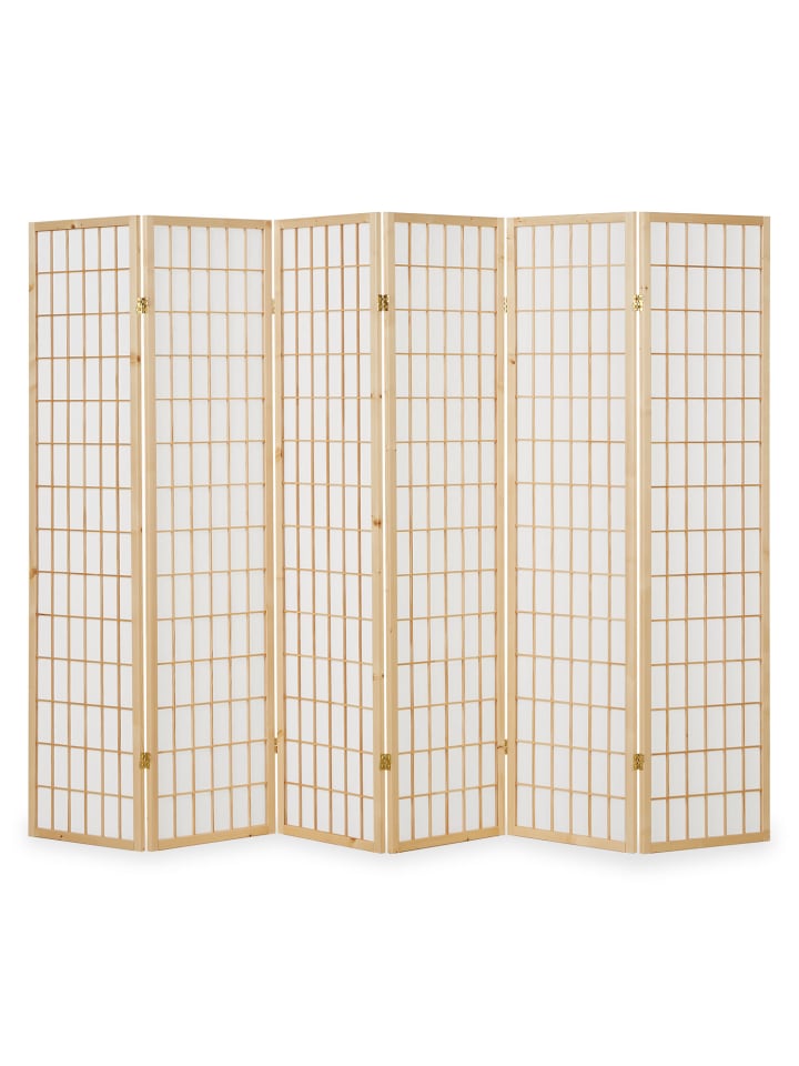 Homestyle4u 6-tlg Paravent in Braun 264x175 günstig kaufen onesize