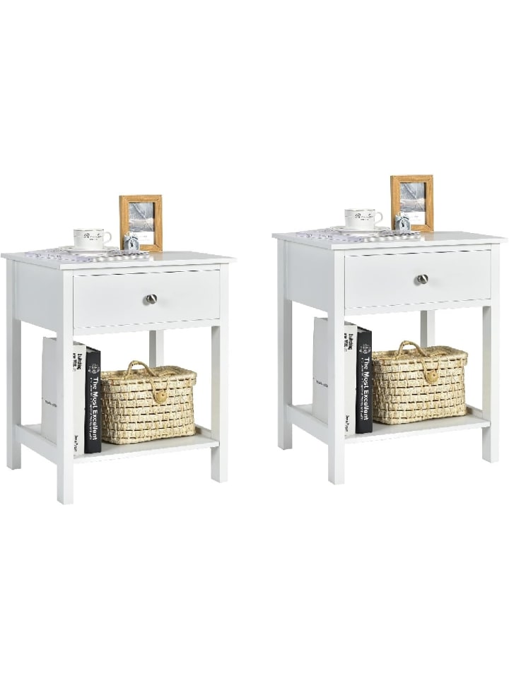 COSTWAY Nachttisch 2er Set in Weiß günstig kaufen 40 cm