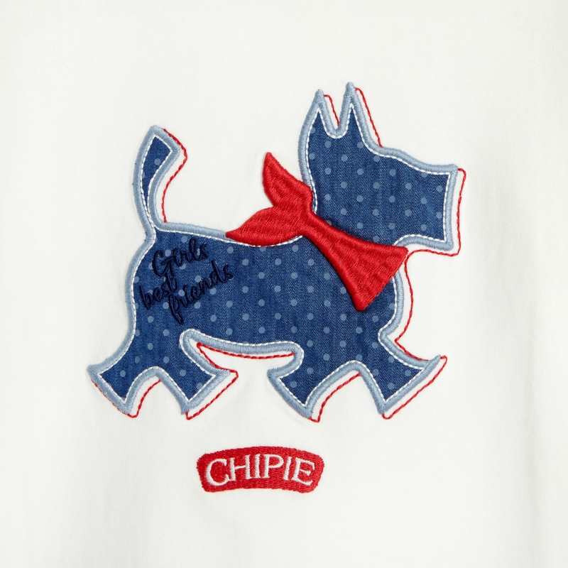 T-shirt blanc scottish brodé Chipie fille