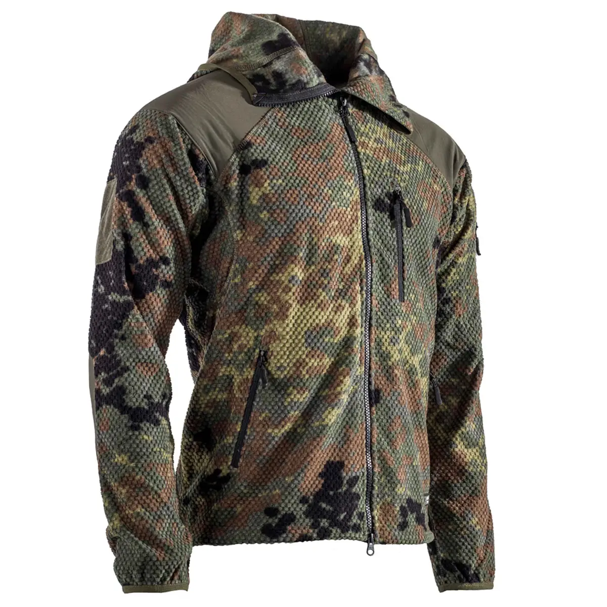 Fleecejacke Delta mit Kapuze flecktarn