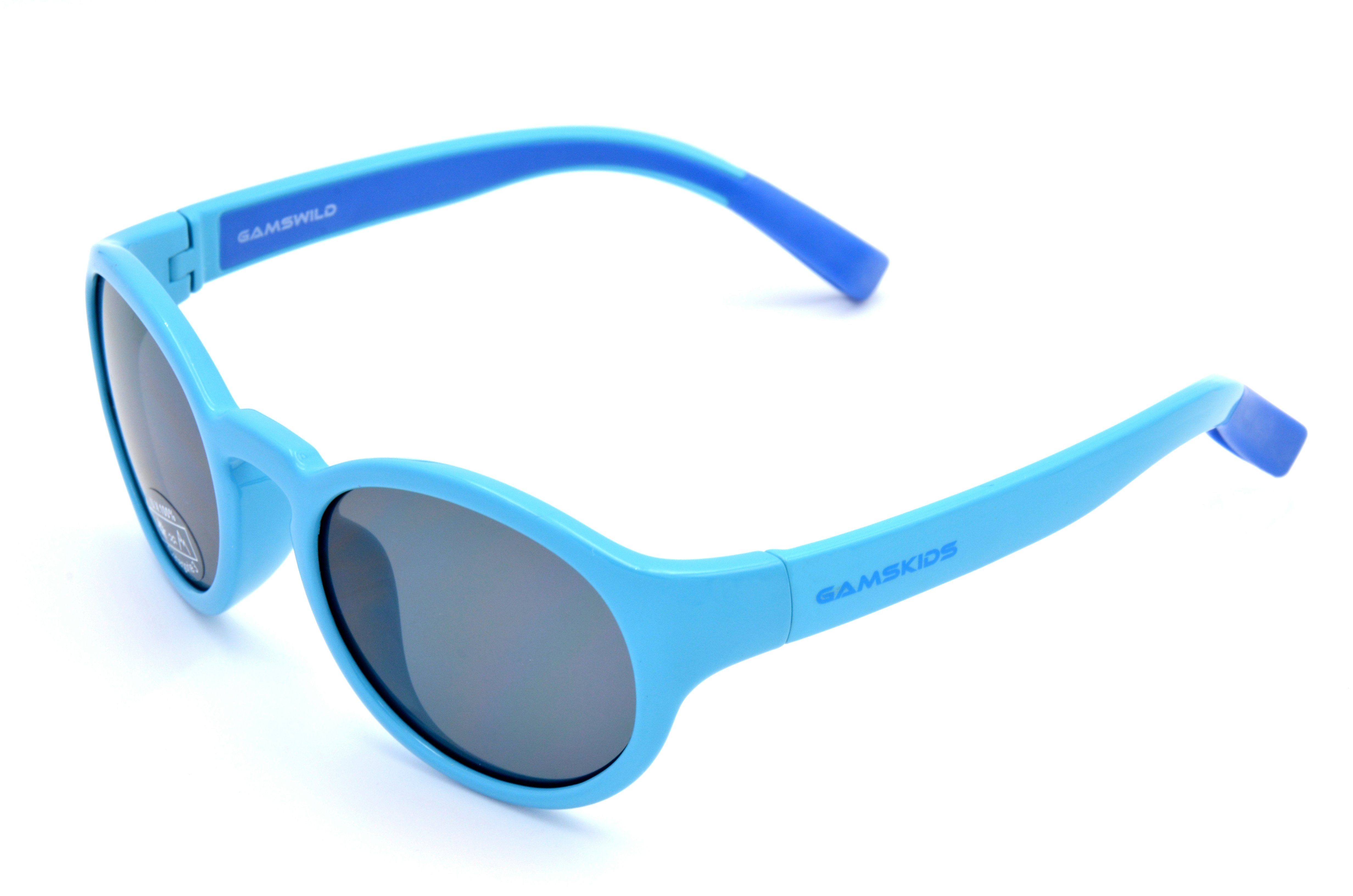 Gamswild Sonnenbrille WK5417 GAMSKIDS Kinderbrille 5-10 Jahre Kleinkindbrille Mädchen Jungen kids Unisex, blau, grün, lila