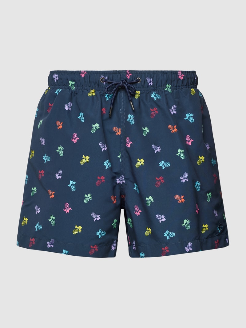 Badehose mit Allover-Muster in marineblau