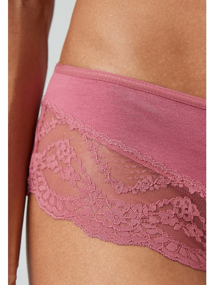 SNOCKS Hipster mit Spitze aus Bio-Baumwolle 3 Stück in Mauve günstig kaufen
