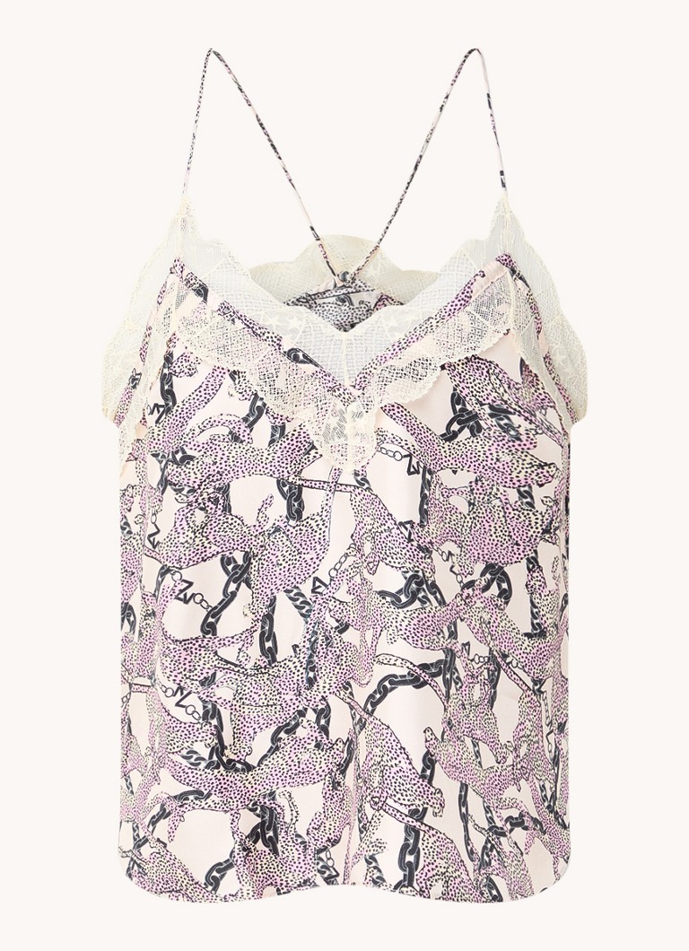 Zadig&Voltaire Christo silk top with lace details