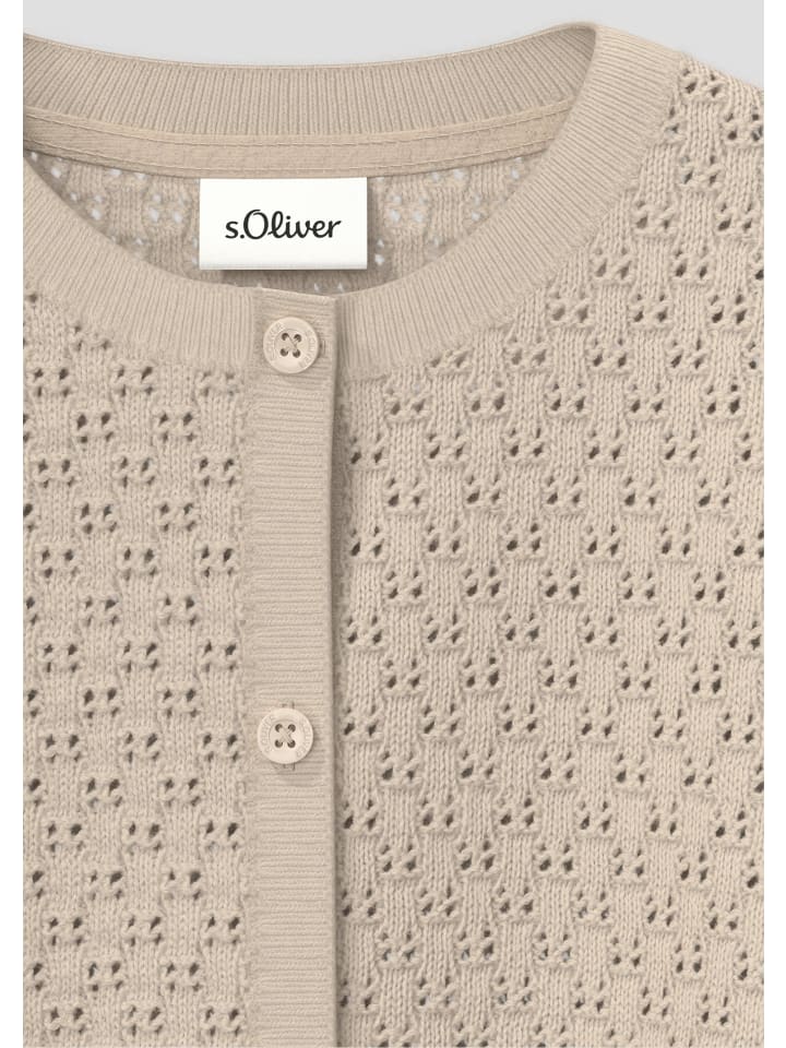 s.Oliver Strickjacke langarm in Beige günstig kaufen