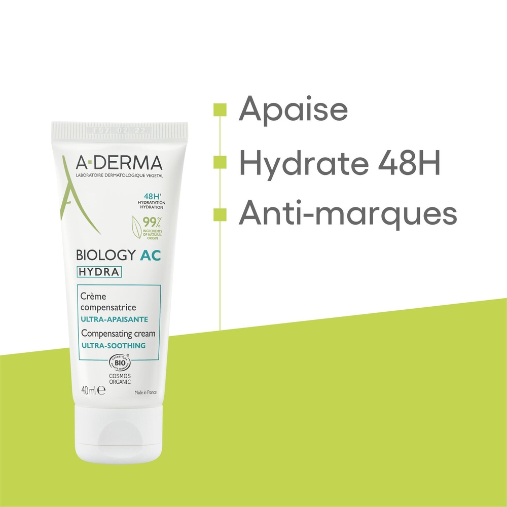 A-Derma Biology AC Hydra crème compensatrice bio  40 ml Crème