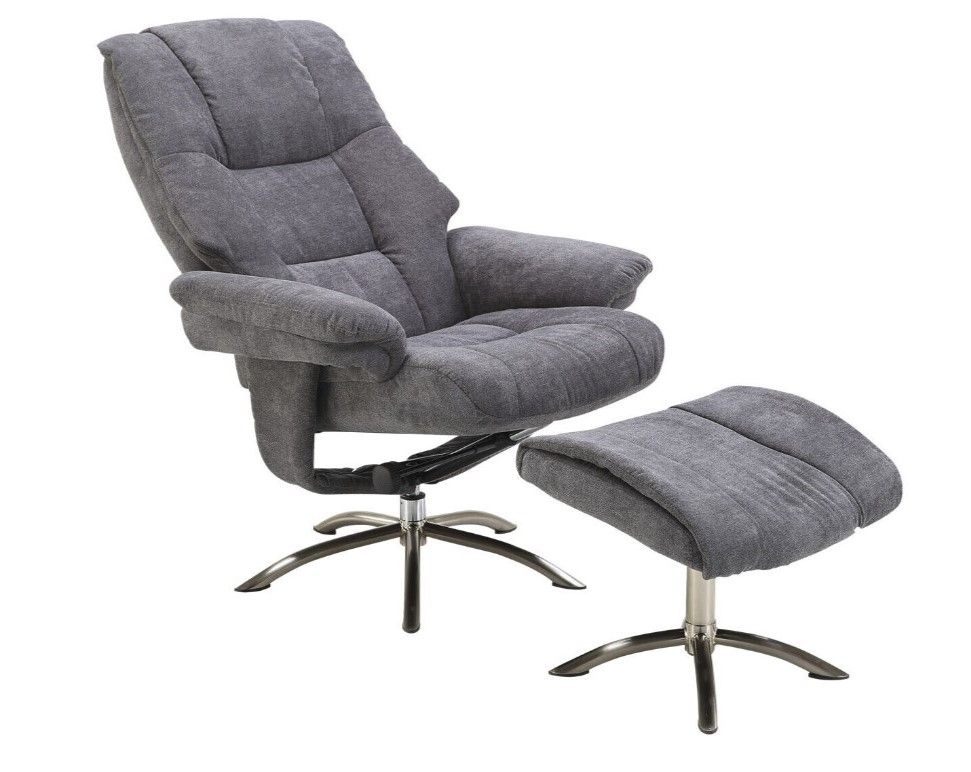FEMO Relaxsessel 440 mit Hocker Grau