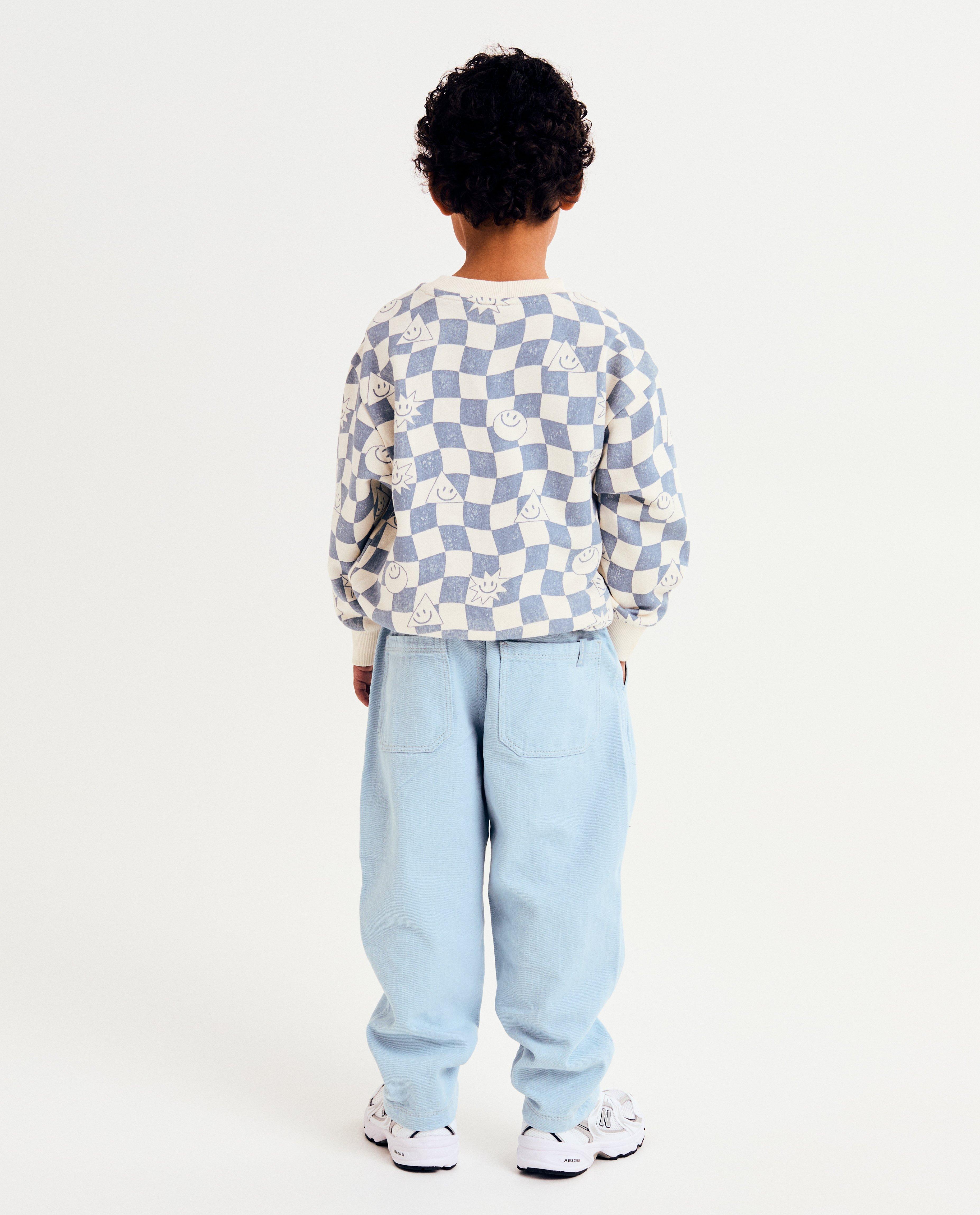 Blugi Kidz Nation albastru deschis, croială baggy, albastru deschis
