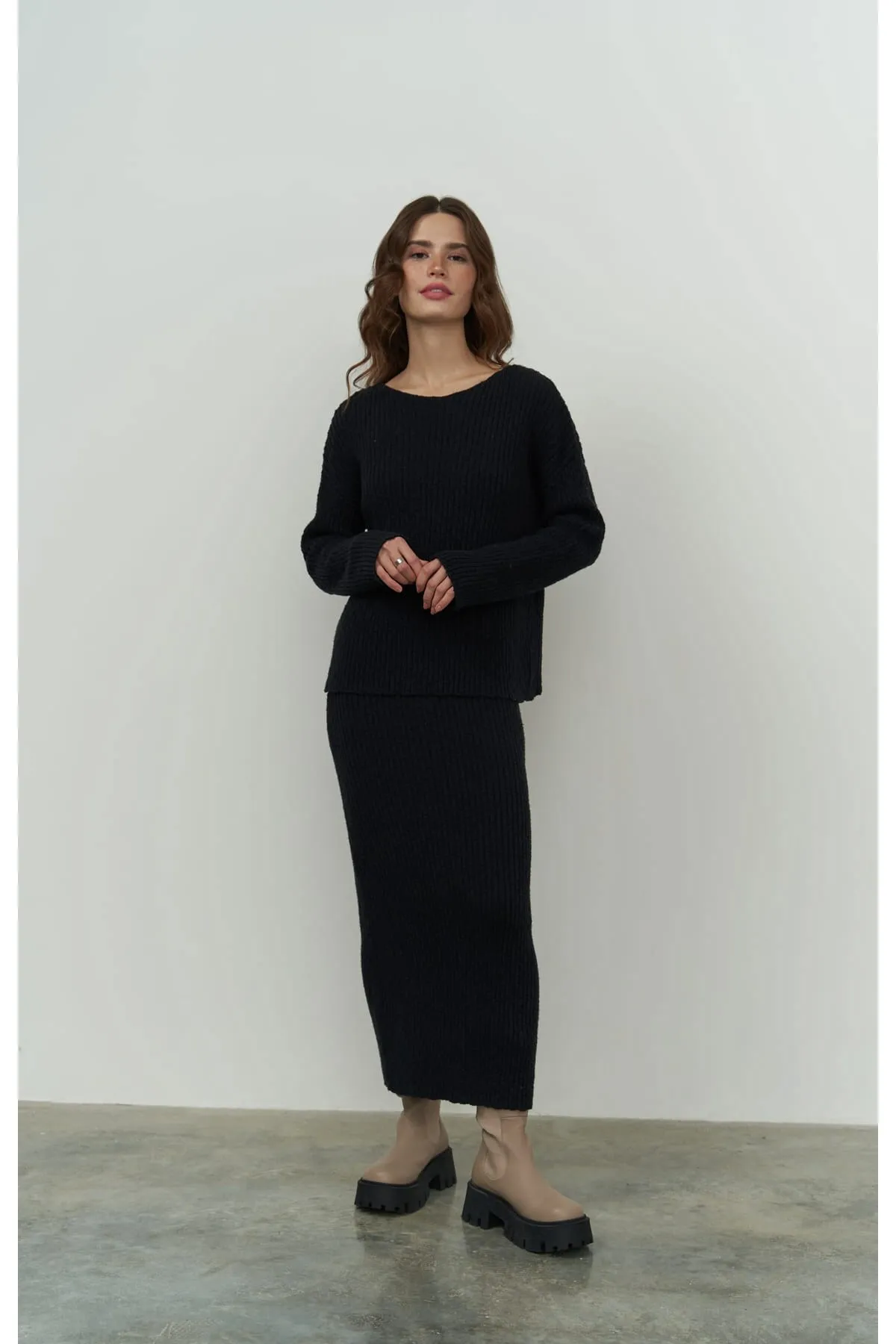 BOHEMAİ  Arne, schwarzes Doppelstrick-Set