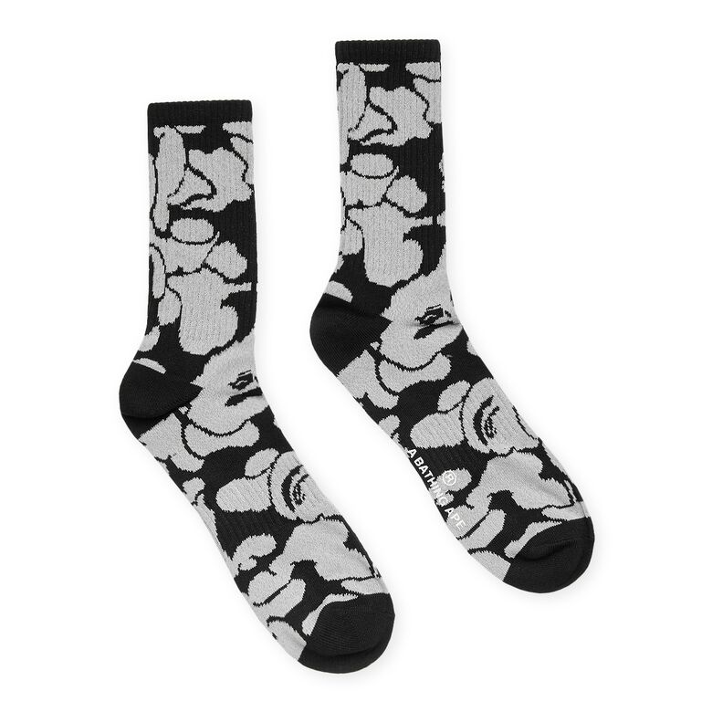 A Bathing Ape Reflective Camo Socks Black