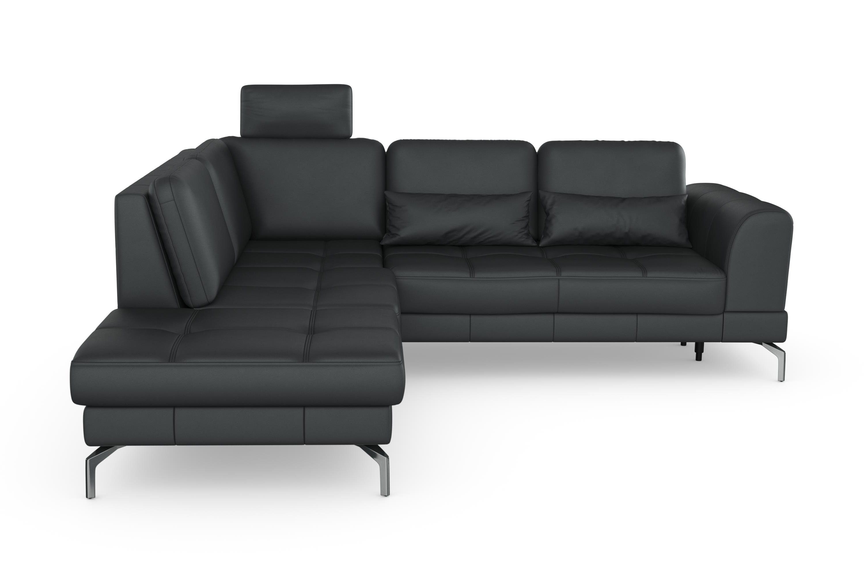 sit&more Ecksofa Bendigo, inklusive Sitztiefenverstellung, Bodenfreiheit 15 cm, in 2 Fußfarben