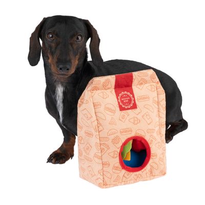 Hundespielzeug Squeaky Burger Menü