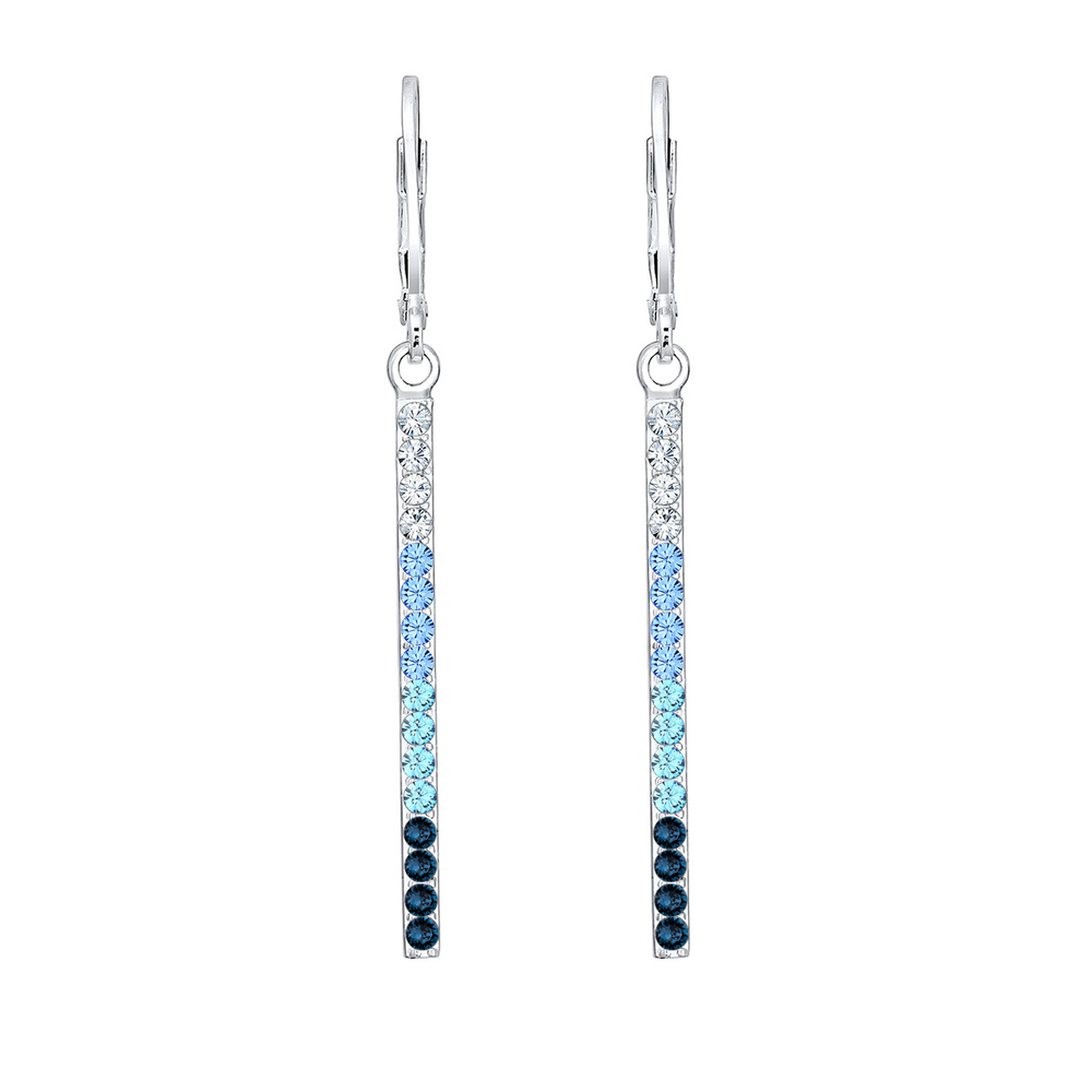 Elli Elli Boucles d'Oreilles Femmes Pendentif d'oreilles Géo Bâton avec Cristaux en Ar Boucles d'oreilles
