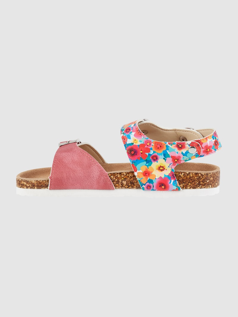 Sandalen mit floralem Muster in rosa