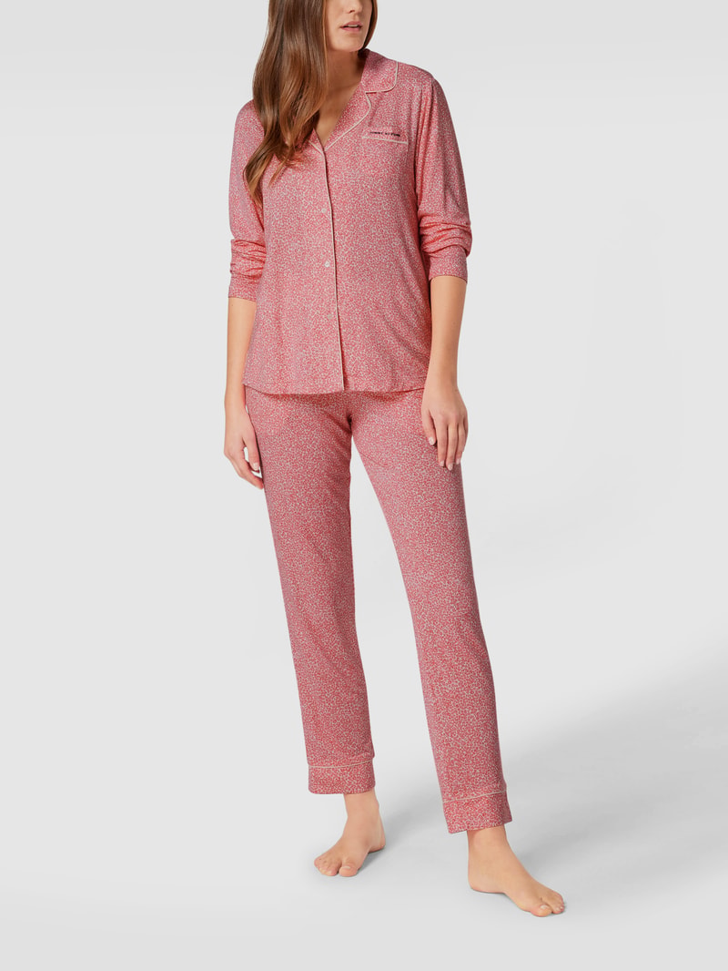 Pyjama-Oberteil mit Allover-Muster in hellrosa