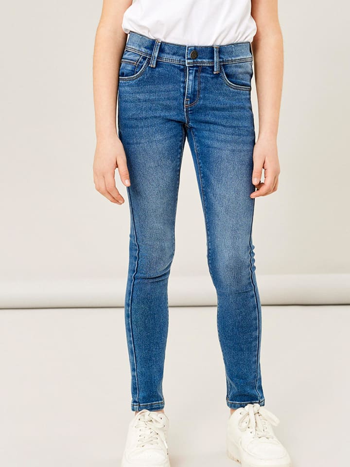 name it Jeanshose slim fit in medium blue denim günstig kaufen