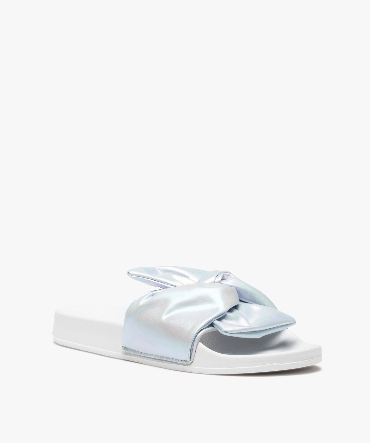 Mules de piscine femme à bandeau drapé – Maui and Sons argent | GEMO