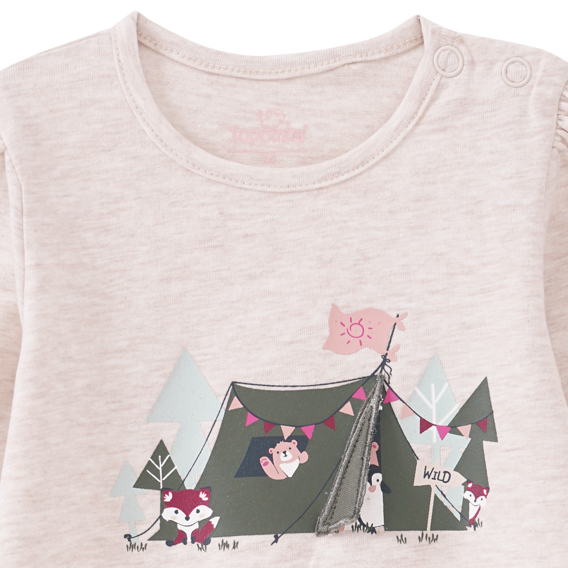 Baby Langarmshirt mit Print und Applikation