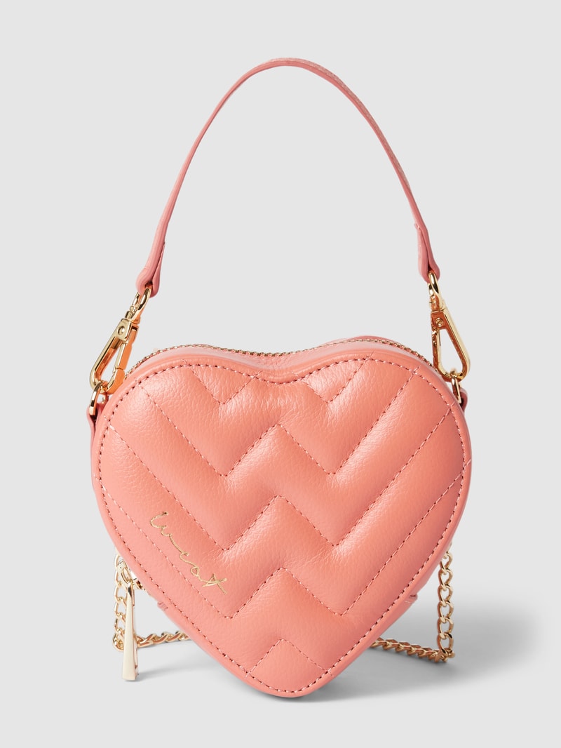 Umhängetasche mit Label-Detail Modell 'Mini Heart Bag Peach' in apricot