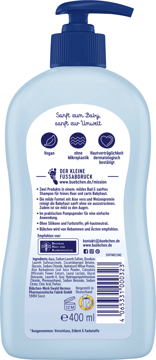 Baby Badezusatz Bad & Shampoo, 400 ml