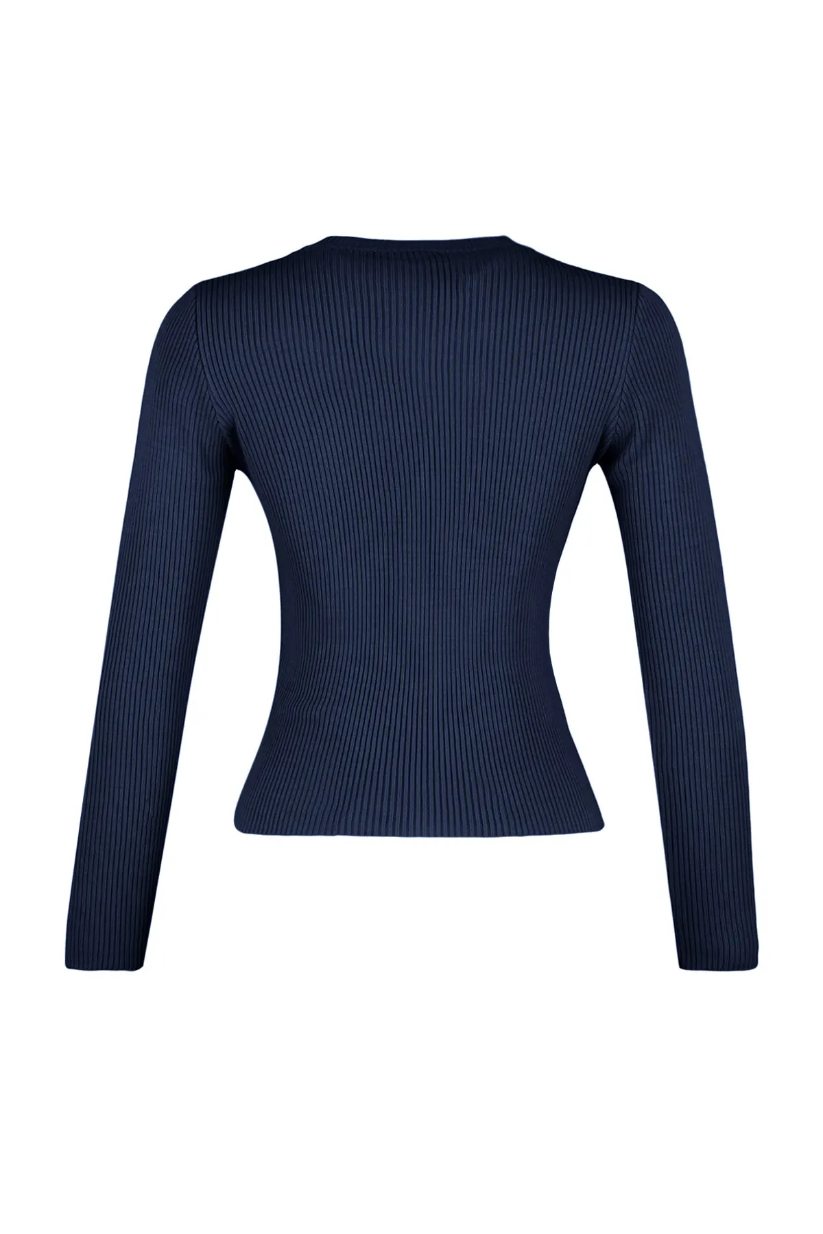 Trendyol Collection  Marineblauer Basic Strickpullover mit Kordelzug TWOAW22KZ1708