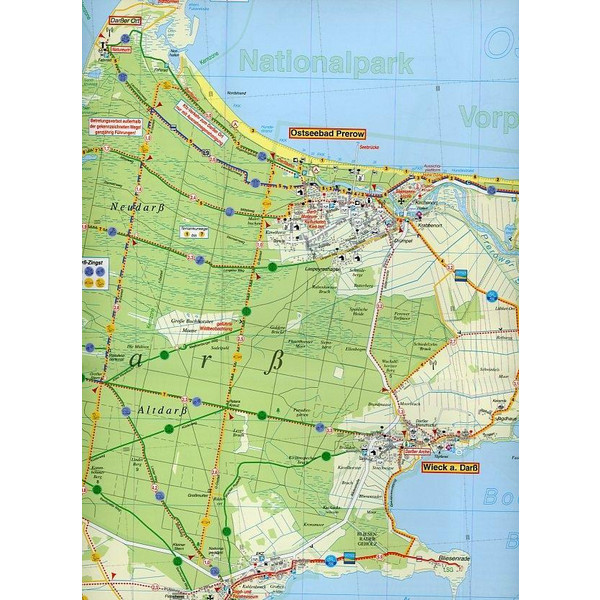 Fischland, Darß, Zingst und Umgebung Radwander- und Wanderkarte 1 : 35 000 - Wanderkarte