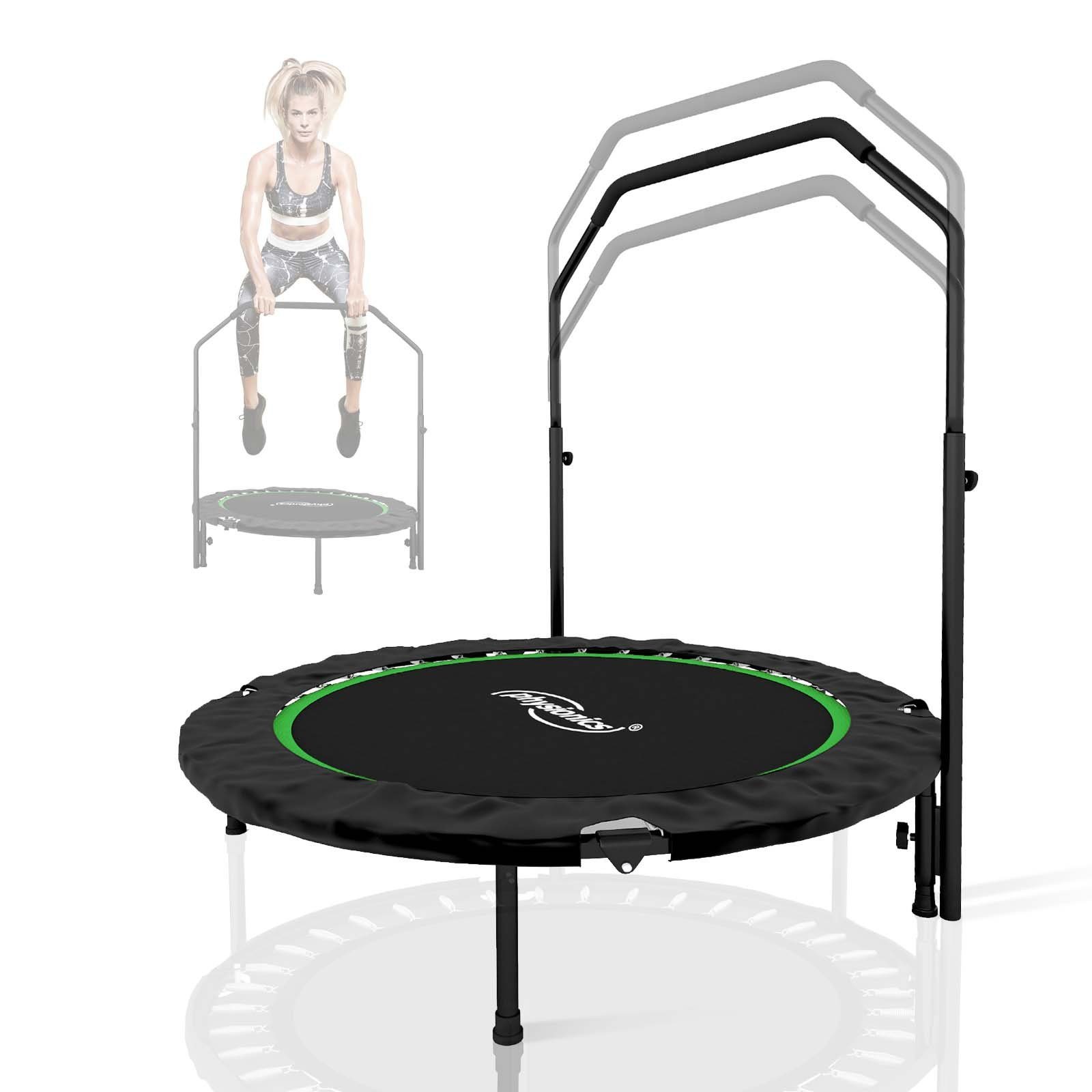 Physionics Fitnesstrampolin Fitness Trampolin - Ø 101cm, höhenverstellbarer, klappbar, 150kg
