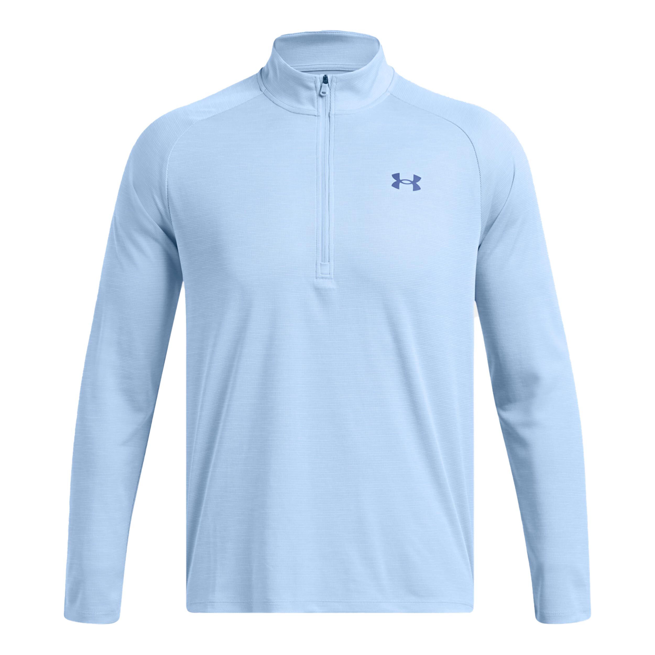Tech Textured 1/2 Zip Longsleeve Herren - Hellblau