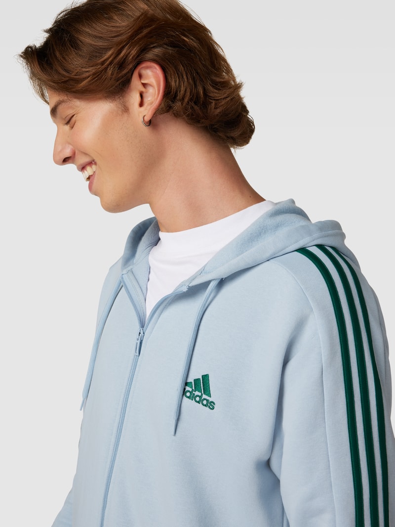Sweatjacke mit Galonstreifen in hellblau