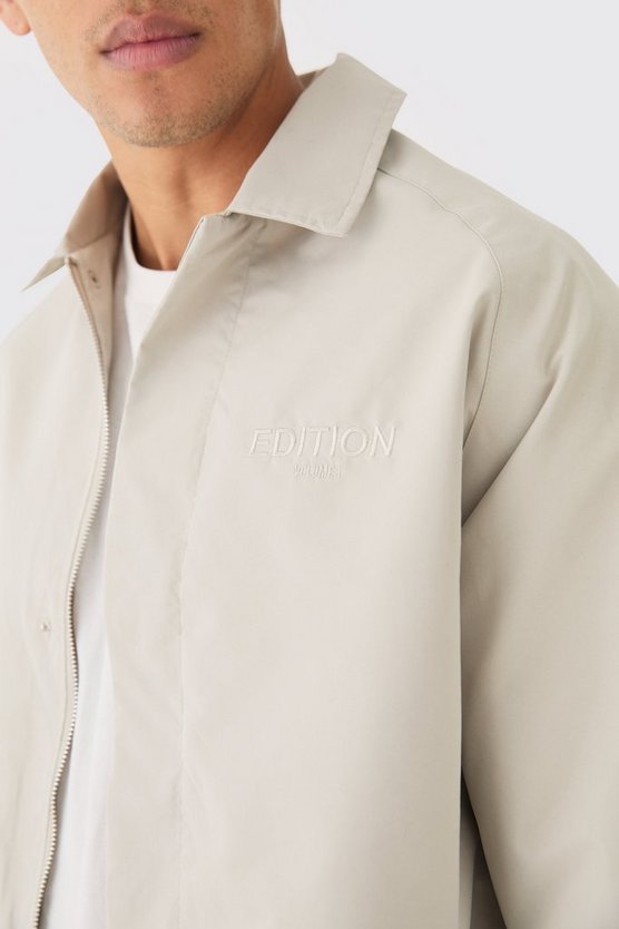 Bestickte Twill Coach-Jacke