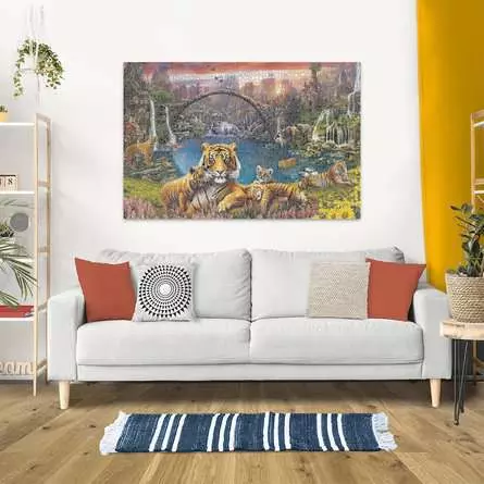 Puzzle 3000 Teile - Tiger in paradiesischer Lagune