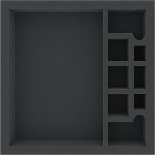 Feldherr 285 mm x 285 mm x 55 mm Schaumstoffeinlage für Brettspiele mit 9 Fächern