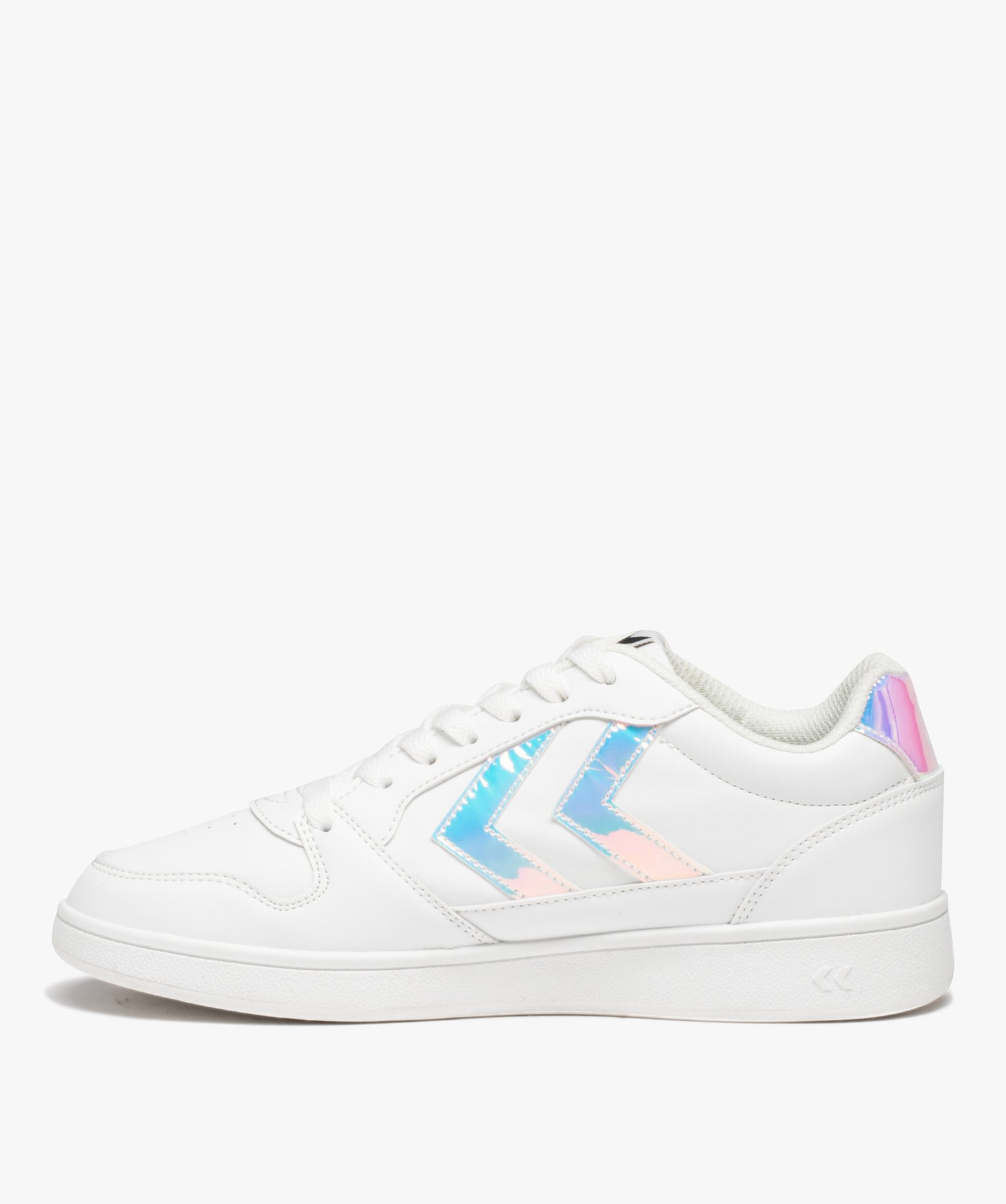 Baskets femme à lacets et à bande contrastante - Hummel blanc | GEMO