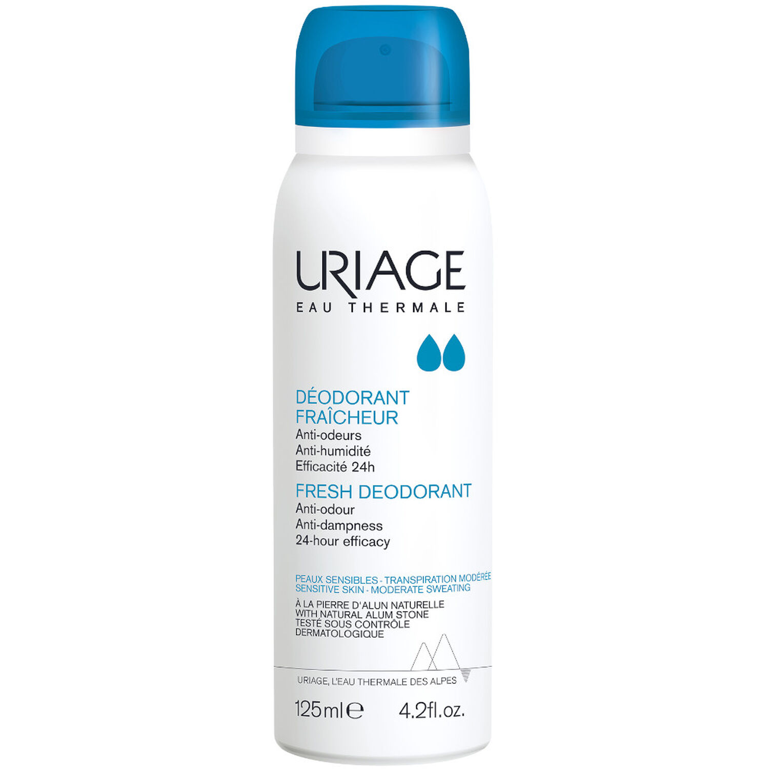 Uriage Déodorant Fraîcheur Anti-Odeurs, Anti-Humidité, Efficacité 24h 125 ml