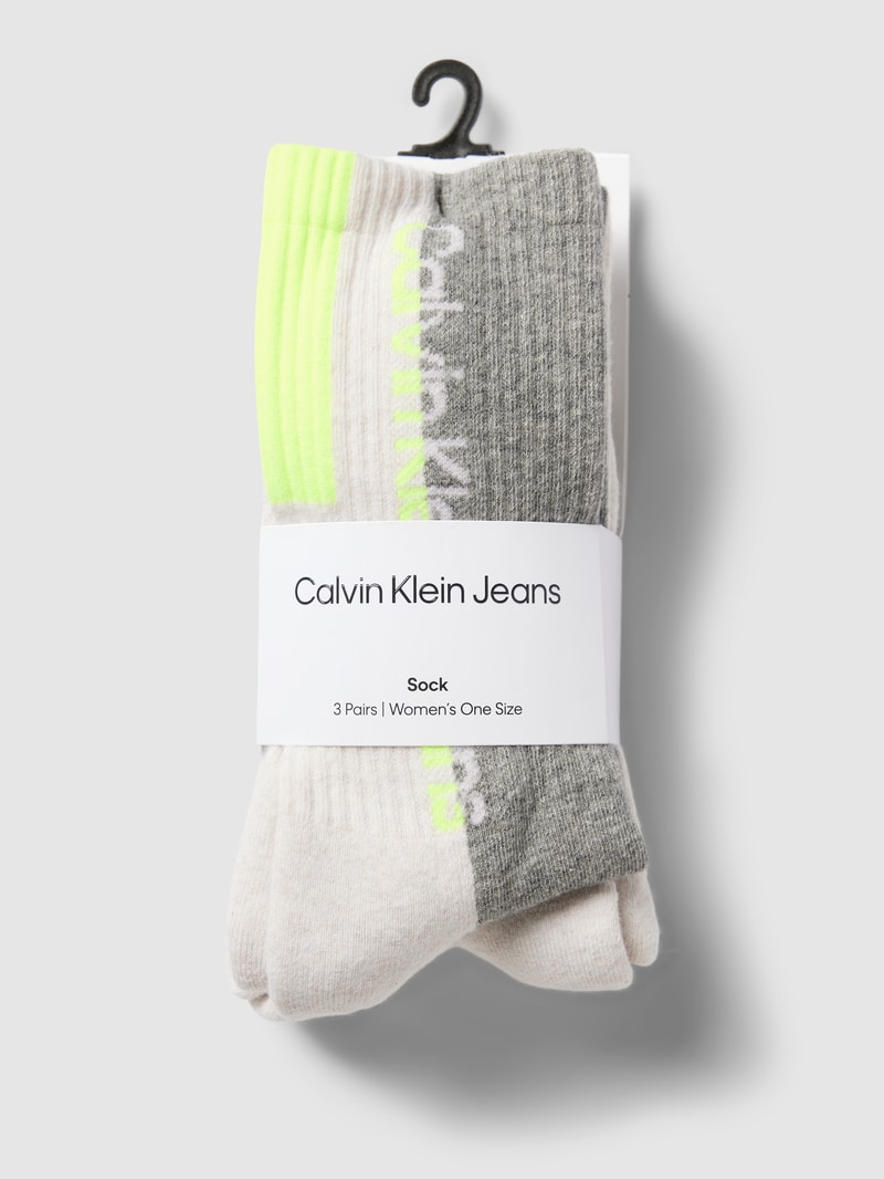Socken mit Label-Details im 3er-Pack in beige